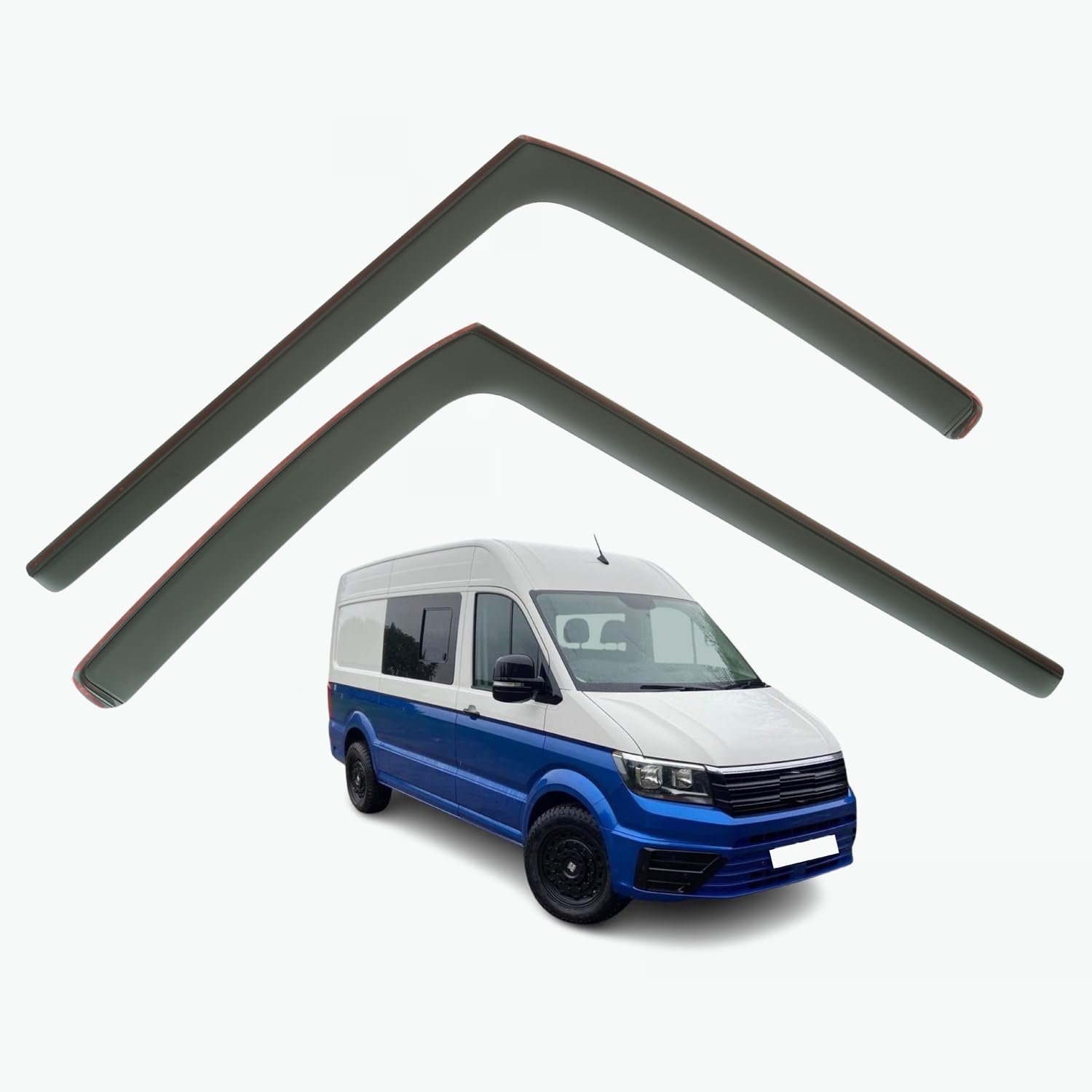 AirFlux Set mit 2 Windabweisern, kompatibel mit Volkswagen Crafter, passend für MAN TGE 2018 2019 2020 2021 2022 2023 2024 2025 Modelle. von AirFlux