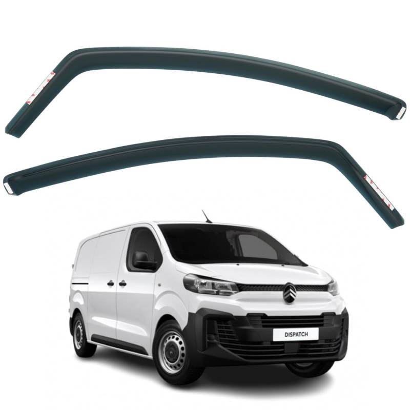 Set mit 2 Windabweisern, kompatibel mit Citroen Dispatch, passend für Citroen Jumpy, passend für Peugeot Expert, passend für Toyota Proace, 2016 2017 2018 2019 2020 2021 2022 2023 2024 Modelle. von AirFlux