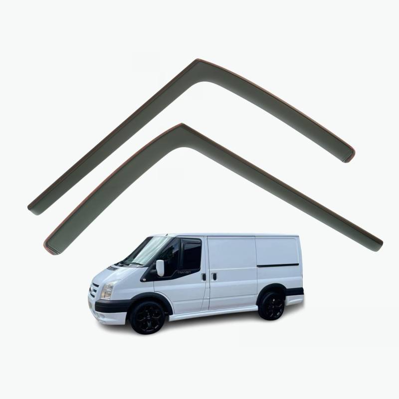 Set mit 2 Windabweisern, kompatibel mit Ford Transit, passend für Ford Tourneo 2001 2002 2003 2004 2005 2006 2007 2008 2009 2010 2011 2012 2013 2014 Modelle von AirFlux