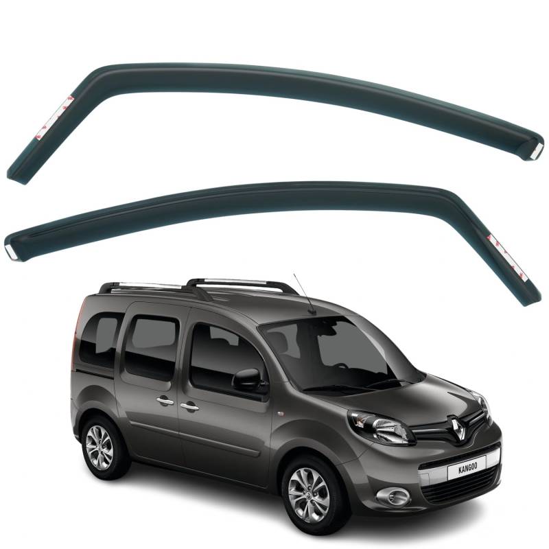 Set mit 2 Windabweisern, kompatibel mit Renault Kangoo, passend für Mercedes Benz Citan, passend für Nissan NV250 2009 2010 2011 2012 2013 2014 2015 2016 2017 2018 2019 2020 2021 Modelle von AirFlux