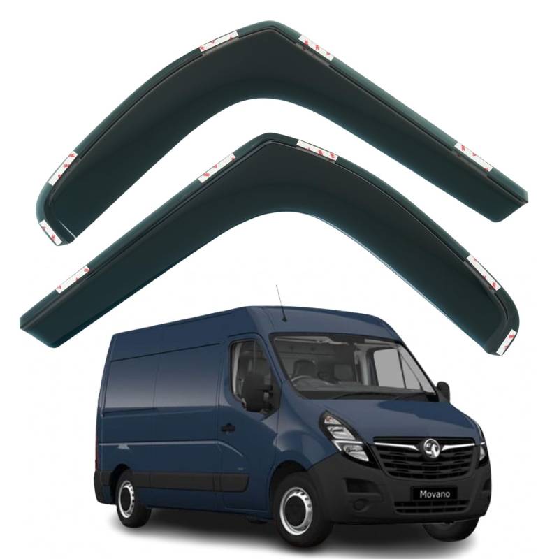 Set mit 2 Windabweisern, kompatibel mit Renault Master, passend für Nissan NV400 & Interstar, passend für Opel Movano 2010 2011 2012 2013 2014 2015 2016 2017 2018 2019 202020 2021 2022 2023 2024 von AirFlux