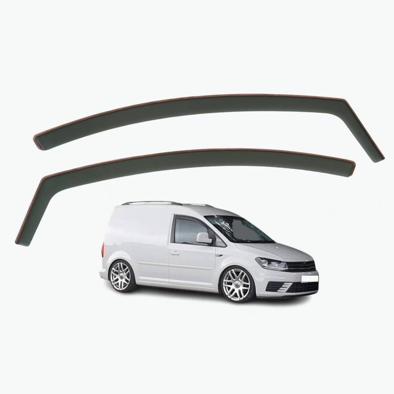 Set mit 2 Windabweisern, kompatibel mit Volkswagen Caddy 2015 2016 2017 2018 2019 2020 Modelle. von AirFlux