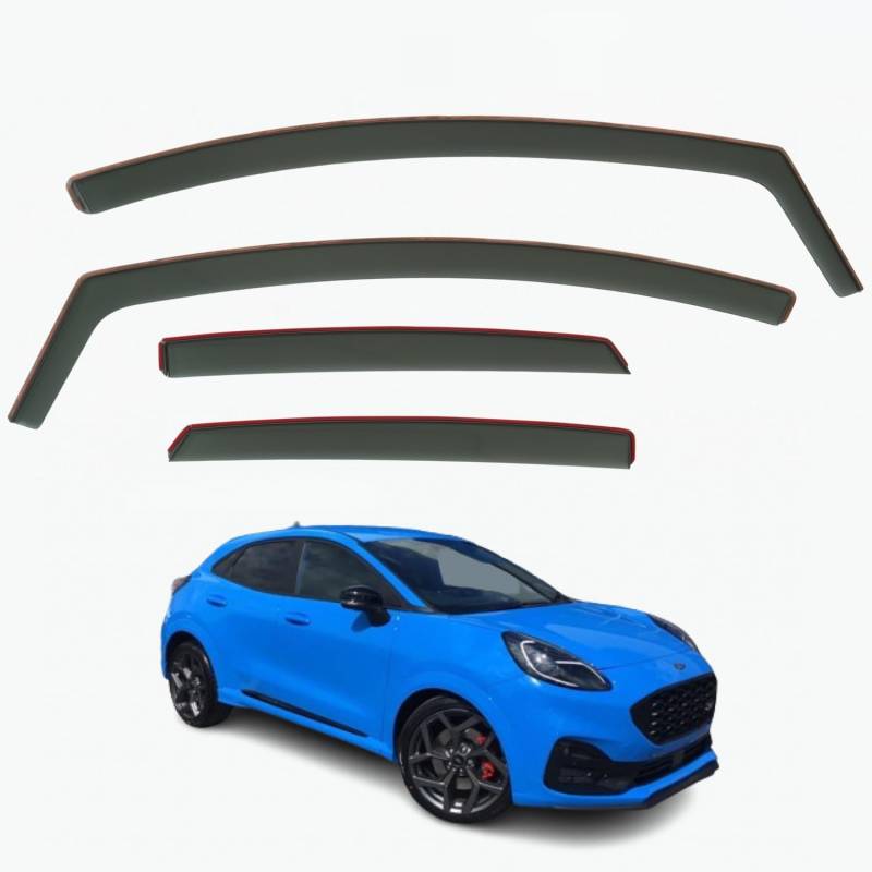 Set mit 4 Windabweisern, kompatibel mit Ford Puma, 5-Türer SUV 2019, 2020, 2021, 2022, 2023, 2024, 2025 von AirFlux