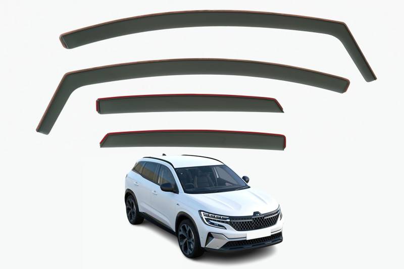 AirFlux Set mit 4 Windabweisern, Premium-Qualität, für Renault Austral 2023-2026, dunkles Rauchgrau getönt, selbstklebend, für Auto von AirFlux