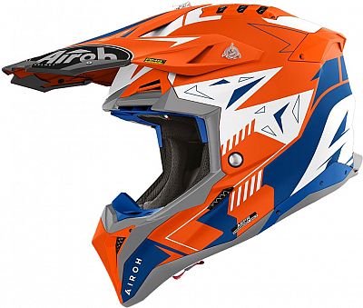 Airoh Aviator 3 Spin, Motocrosshelm - Matt Neon-Orange/Blau/Weiß - XL von Airoh