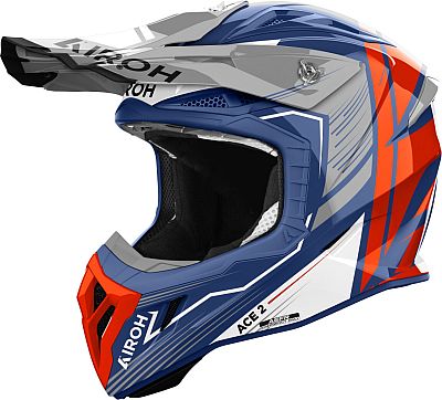 Airoh Aviator Ace 2 Engine, Motocrosshelm - Blau/Orange/Grau - M von Airoh