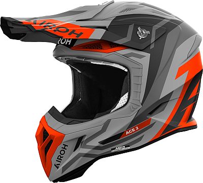 Airoh Aviator Ace 2 Ground, Motocrosshelm - Matt Hellgrau/Grau/Neon-Orange - L von Airoh