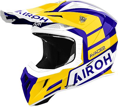 Airoh Aviator Ace 2 Sake, Motocrosshelm - Weiß/Lila/Gelb - S von Airoh