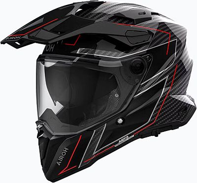 Airoh Commander 2 Carbon Stylish, Endurohelm - Schwarz/Rot - 3XL von Airoh