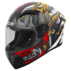 Airoh Connor Samurai matt Integralhelm Matt Schwarz Grau Rot Gold von Airoh