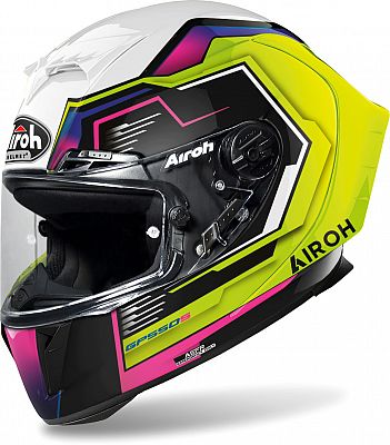 Airoh GP 550 S Rush, Integralhelm - Weiß/Neon-Gelb/Schwarz/Pink/Lila - XL von Airoh