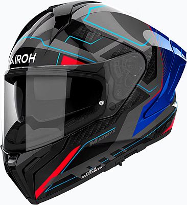 Airoh Matryx Rocket, Integralhelm - Grau/Blau/Rot/Schwarz - S von Airoh