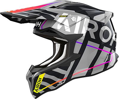 Airoh Strycker Brave, Motocrosshelm - Grau/Schwarz/Pink/Gelb - L von Airoh