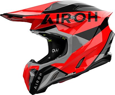 Airoh Twist 3 King, Motocrosshelm - Neon-Rot/Schwarz/Grau - M von Airoh