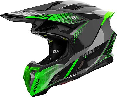 Airoh Twist 3 Shard, Motocrosshelm - Schwarz/Grau/Neon-Grün - XXL von Airoh