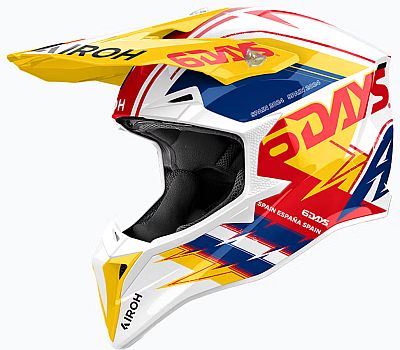 Airoh Wraaap 6-Days Spain 2024, Motocrosshelm - Weiß/Gelb/Blau/Rot - XL von Airoh