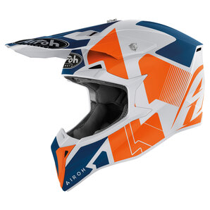 Airoh Wraap Raze Crosshelm Matt Orange Weiss Blau von Airoh