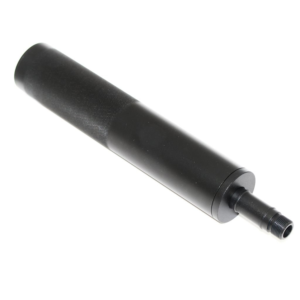 Airsoft Softair Ausrüstung Well Lange Typ Airsoft Silencer Schalldämpfer -/+14mm CW/CCW mit Adapter für R2 Vz61 Scorpion AEP SMG von Airsoft Website