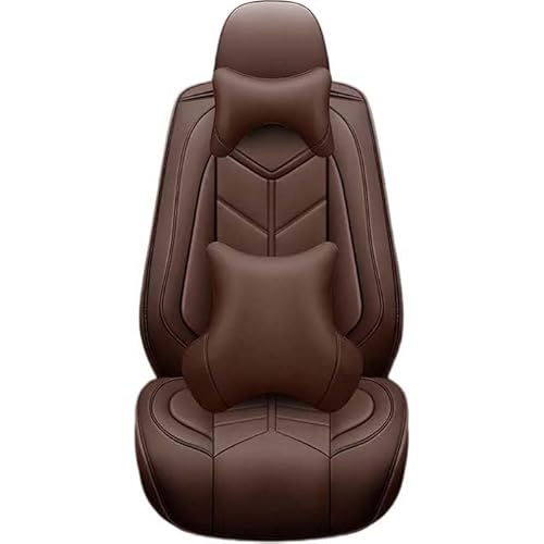 AISAIMOUT Leder Autositzbezüge Sitzschoner Sitzbezüge Schonbezüge für Autositze Sitzauflagen wasserdichte für Fuchs Excelle Sylphy Sagitar Tianlai. X-Trail (Color : Brown-1 Piece, Size : Luxury) von Aisaimout