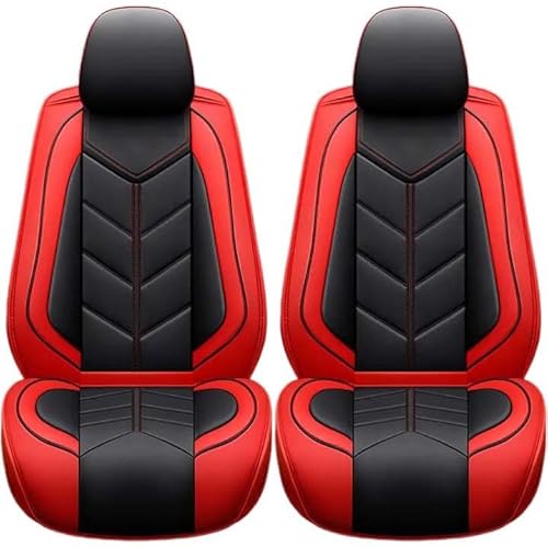 AISAIMOUT Leder Autositzbezüge Sitzschoner Sitzbezüge Schonbezüge für Autositze Sitzauflagen wasserdichte für Fuchs Excelle Sylphy Sagitar Tianlai. X-Trail (Color : Red-2 Pieces, Size : Standard) von Aisaimout