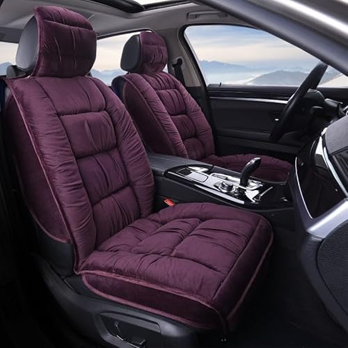 AISAIMOUT Sitzbezug Autositzbezüge Vordersitze Winter Warme Autositzkissen Kristallsamt Schonbezug Sitzauflagen Universeller Autositz Vorne sitzschutz (Color : Purple, Size : Two) von Aisaimout