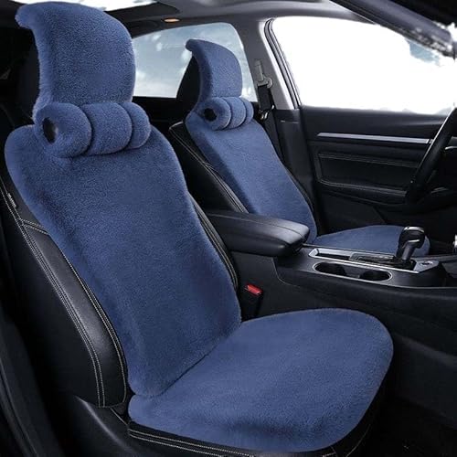 AISAIMOUT Sitzbezug Kaninchenfell Vorne Autositzkissen Schonbezug Sitzauflagen Autositz Universeller Plüsch Autositzbezüge Vordersitze Winter Warme sitzschutz (Color : Blue-Separation, Size : Luxury) von Aisaimout