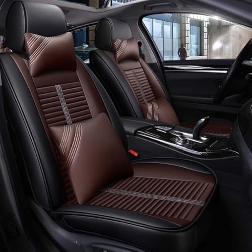 Autositzbezüge Sitzbezüge Auto Universal Dekor Werkstattschoner Leder Sitzschoner Vordersitze Wasserdichte Kunstleder Schonbezüge für Autositze Sitzauflagen ( Color : Brown , Size : Luxurious ) von Aisaimout