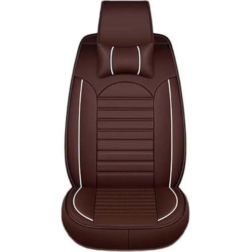 Leder Autositzbezüge Kunstleder Universal Sitzschoner Sitzbezüge Auto Dekor Vordersitze Schonbezüge für Autositze Sitzauflagen wasserdichte Kompatibel Werkstattschoner (Color : Brown-1 Piece, Size : von Aisaimout