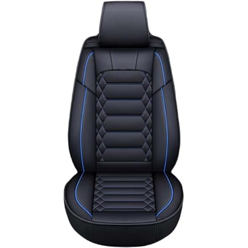 Leder Autositzbezüge Universal Sitzschoner Sitzbezüge Auto Kunstleder Dekor Vordersitze Schonbezüge für Autositze Sitzauflagen Wasserdichte Kompatibel Werkstattschoner ( Color : Black blue-1 piece , S von Aisaimout