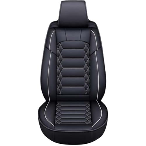 Leder Autositzbezüge Universal Sitzschoner Sitzbezüge Auto Kunstleder Dekor Vordersitze Schonbezüge für Autositze Sitzauflagen Wasserdichte Kompatibel Werkstattschoner ( Color : Black white-1 piece , von Aisaimout