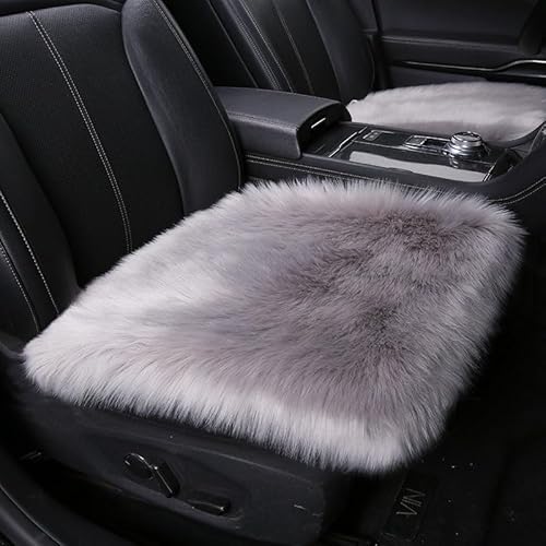 Sitzbezug Autositzbezüge Vordersitze Winter Warme Universeller Plüsch Kunstfell Schonbezug Sitzauflagen Autositz Vorne Autositzkissen 3-Teiliges Set sitzschutz ( Color : Grey , Size : SINGLE_A ) von Aisaimout