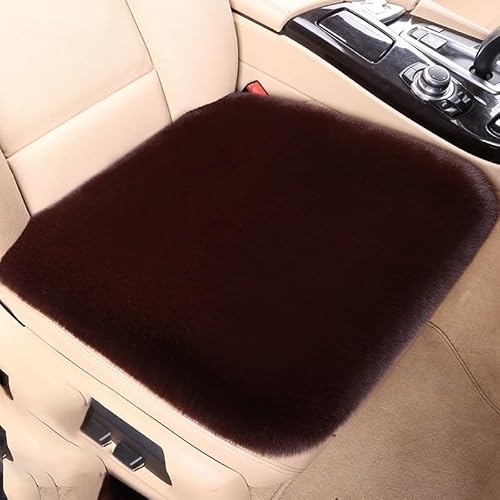 Sitzbezug Autositzkissen 3-Teiliges Set Universeller Winter Warme Kunstfell Schonbezug Sitzauflagen Autositz Vorne Plüsch Autositzbezüge Vordersitze sitzschutz ( Color : Dark brown , Size : One ) von Aisaimout