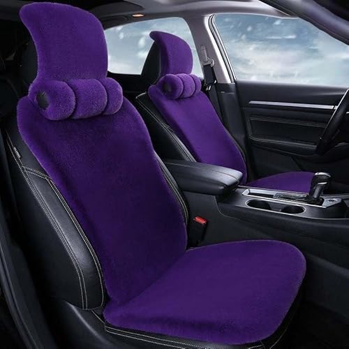 Sitzbezug Kaninchenfell Vorne Autositzkissen Schonbezug Sitzauflagen Autositz Universeller Plüsch Autositzbezüge Vordersitze Winter Warme sitzschutz ( Color : Purple-overall , Size : Ordinary ) von Aisaimout