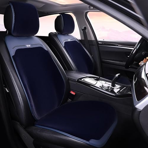 Sitzbezug Plüsch Autositzbezüge Vordersitze Winter Universeller Sitzauflagen Autositz Vorne Autositzkissen Warme Goldener Nerzsamt Schonbezug 3-Teiliges/5-Teiliges Set sitzschutz ( Color : Navy blue , von Aisaimout