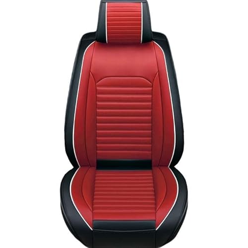 Universal Autositzbezüge Sitzbezüge Leder Vordersitze Sitzschoner Auto Dekor Werkstattschoner Kunstleder wasserdichte Schonbezüge für Autositze Sitzauflagen (Color : Red-1 Item-Standard) von Aisaimout