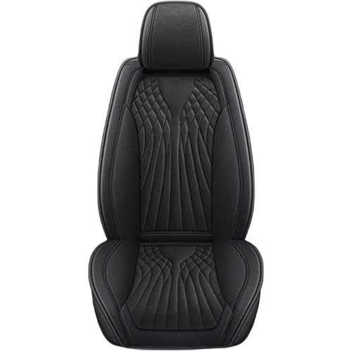 Universal Leder Autositzbezüge Sitzschoner Sitzbezüge Auto Dekor Vordersitze Kunstleder Schonbezüge für Autositze Sitzauflagen wasserdichte Kompatibel Werkstattschoner (Color : Black, Size : 1 Piece von Aisaimout