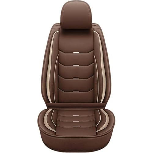 Universal Leder Autositzbezüge Sitzschoner Sitzbezüge Auto Kunstleder Dekor Vordersitze Schonbezüge für Autositze Sitzauflagen Wasserdichte Kompatibel Werkstattschoner ( Color : Brown , Size : 1 piece von Aisaimout