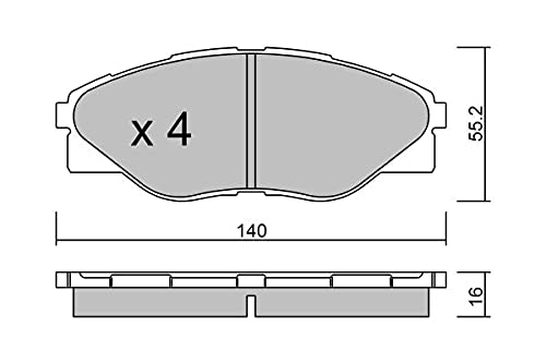 AISIN BPTO-1029 Bremsbeläge, Set of 4 von Aisin