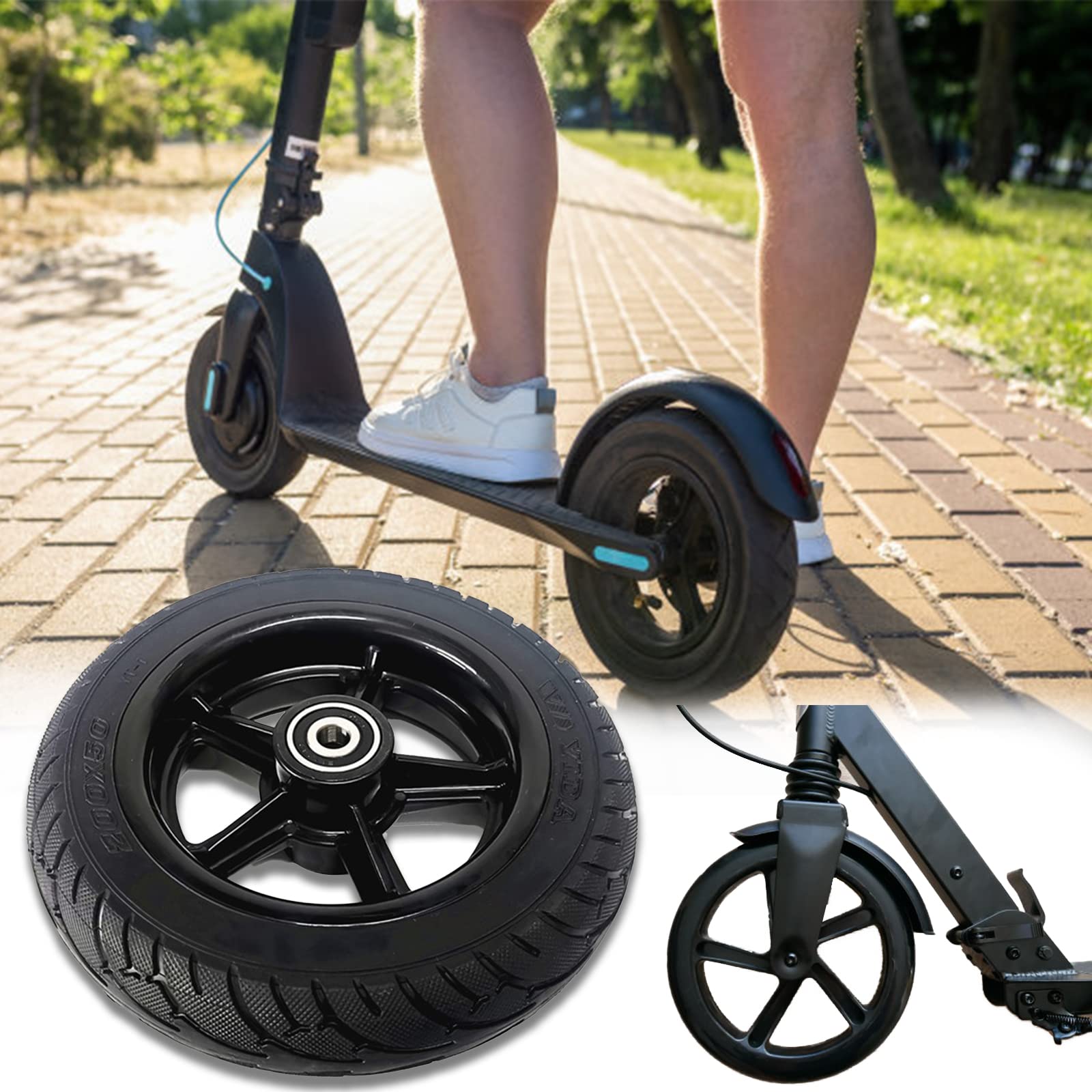 Vollgummireifen e Scooter, 8 Zoll e Scooter Reifen 200x50 Scooter Reifen Pannensicheres Reifen für e Scooter Vollgummireifen Reifen Ersatz für Elektroroller Scooter von Aisny