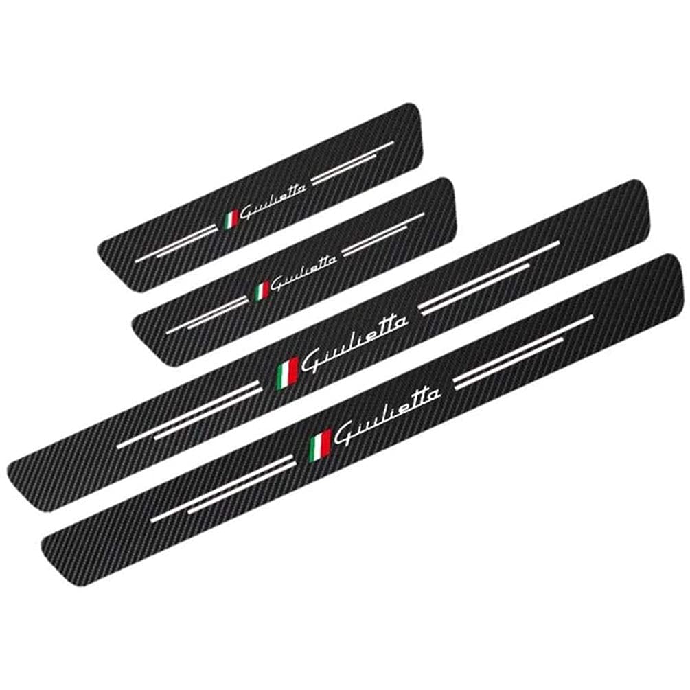 AMPTRV 4pcs Threshold Cover Protection Trim Einstiegsleisten & Türschweller für Alfa Romeo Giulietta, 4D-Kohlefaser Kfz Anti-Kick Anti-Scratch Pedal Styling Dekoration Zubehör von Aisoway