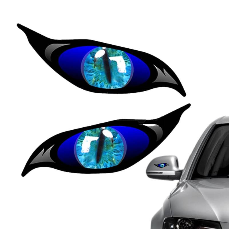 Aizuoni 2 Stück Auto Sticker, Augenaufkleber,Reflektierende Aufkleber-Spiegelabdeckung Mit Gruseligen Augen | Augen Scary Aufkleber Auto Kratzer Aufkleber Für Auto von Aizuoni