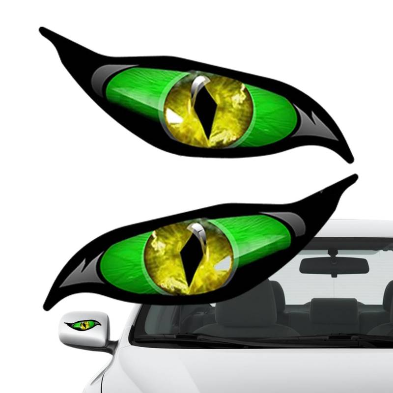 Aizuoni 2 Stück Auto Sticker, Augenaufkleber,Reflektierende Aufkleber-Spiegelabdeckung Mit Gruseligen Augen | Augen Scary Aufkleber Auto Kratzer Aufkleber Für Auto von Aizuoni