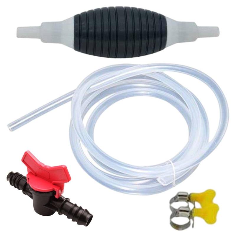 Aizuoni Benzinpumpe, Handpumpe Wasser, Handpumpe, Kraftstoffe Handpumpen Für Gase - Kraftstoff-Förderpumpe Mit Strapazierfähigem PVC-Schlauch, Edelstahlschellen, Öl-Wasser-Kraftstoff-Förderpumpe von Aizuoni