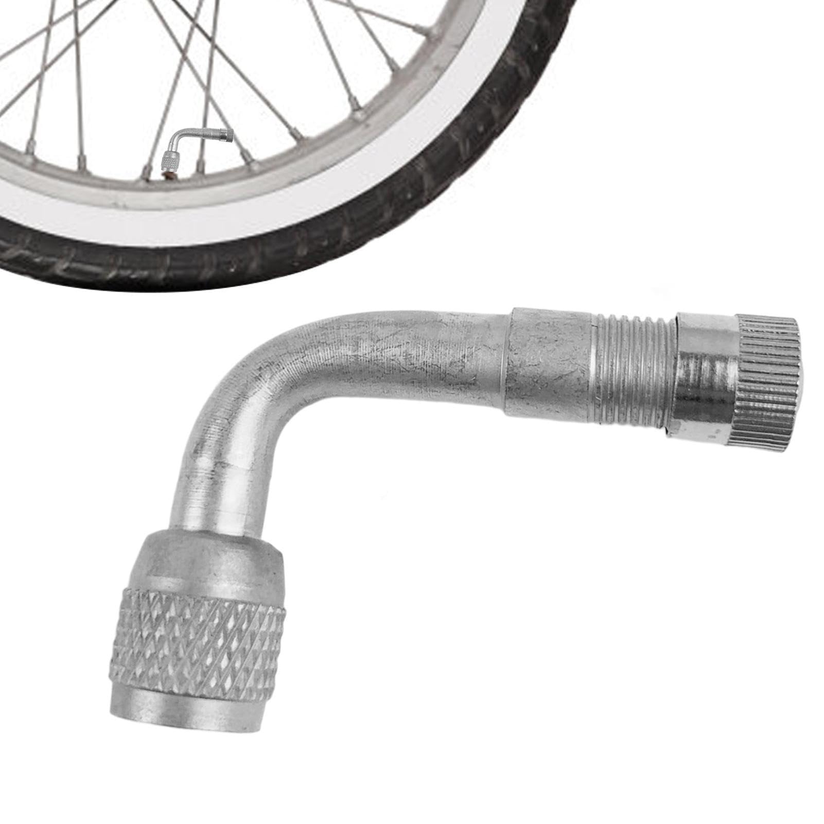 Aizuoni Fahrrad Ventile Adapter, Adapter Fahrradventil Auf Autoventil, Auto-Reifenverlängerungs-Luftadapter, Reifenschaft-Verlängerungsventil Mit 90-Grad-Biegung, Auto Scooter Ventilverlängerung von Aizuoni