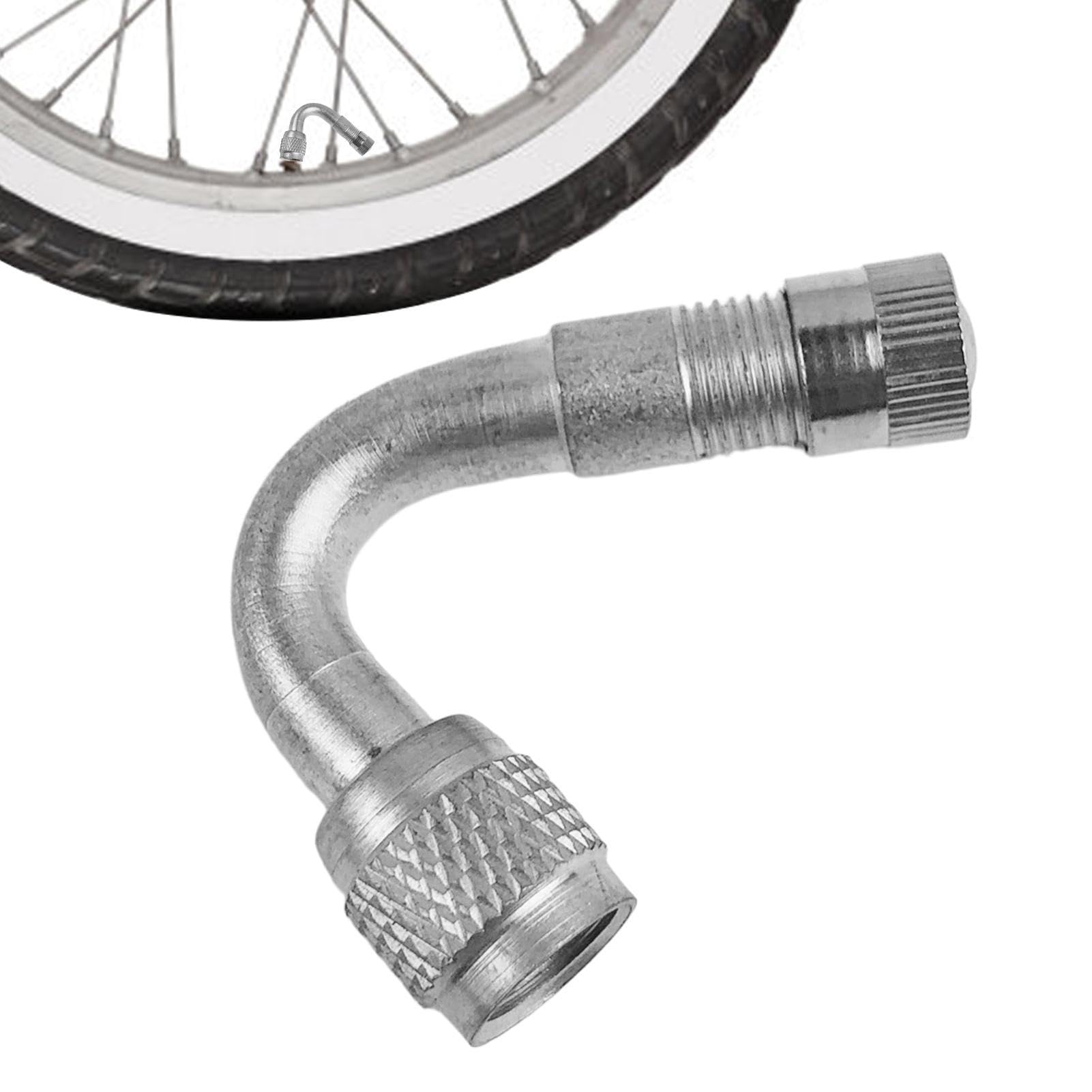 Aizuoni Fahrradventil Adapter, Adapter Fahrradventil, Auto-Radventil-Adapte, Tragbares Auto-LKW-Motorradreifen-Radventil Mit 90-Grad-Biegung, Auto Scooter Ventilverlängerung Für Autos, Lastwagen von Aizuoni