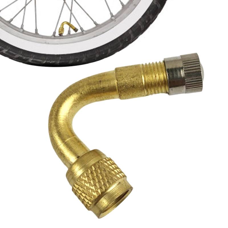 Aizuoni Fahrradventil Adapter, Adapter Fahrradventil, Auto-Radventil-Adapte, Tragbares Auto-LKW-Motorradreifen-Radventil Mit 90-Grad-Biegung, Auto Scooter Ventilverlängerung Für Autos, Lastwagen von Aizuoni