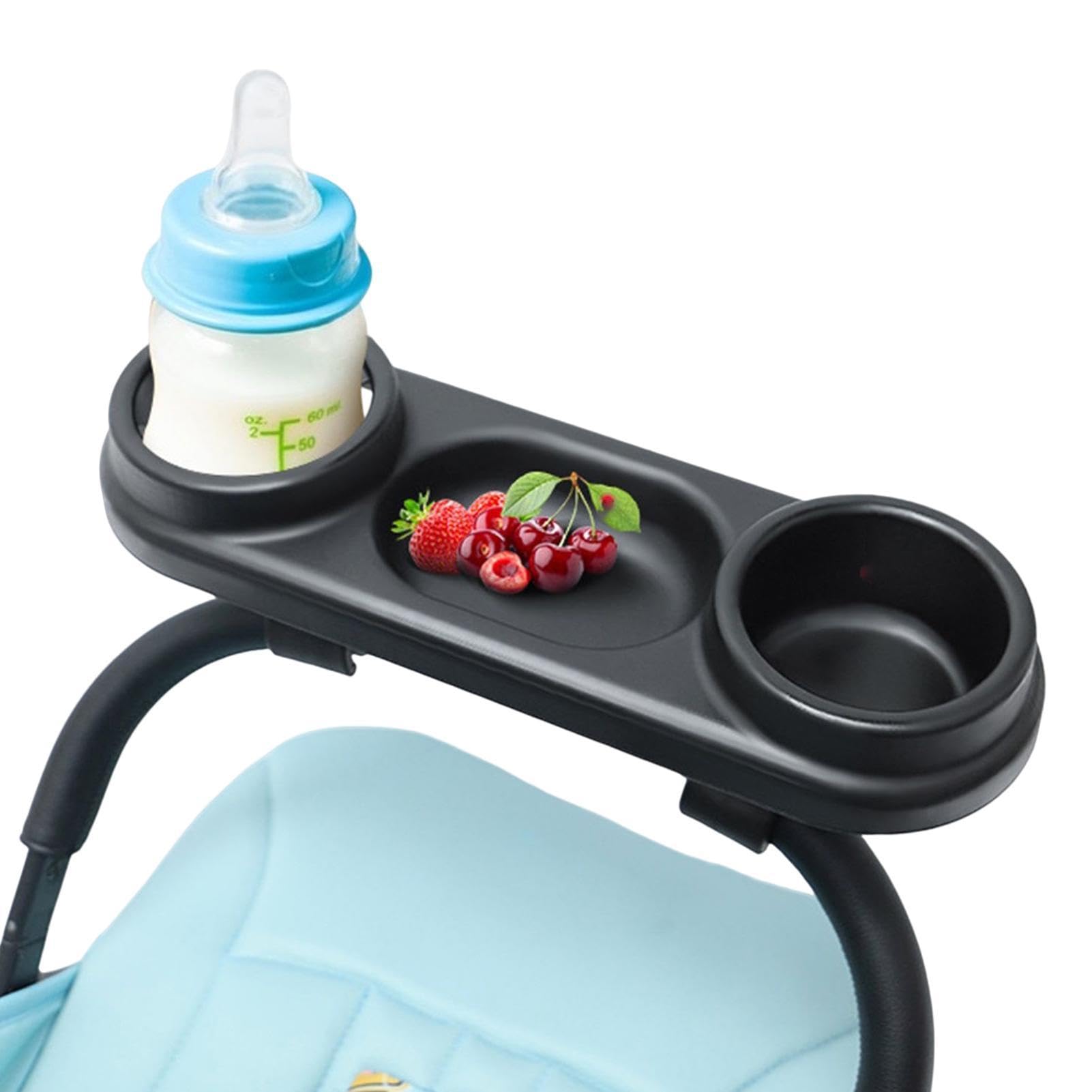 Aizuoni Kinderwagen Tablett, Snacktablett Kinderwagen, Universelles Snack-tablett Für Kinderwagen, Kinderwagen-Caddy-Organizer Mit Getränkehalter, Befestigung Für Snacktabletts Mit Verstellbaren Clips von Aizuoni