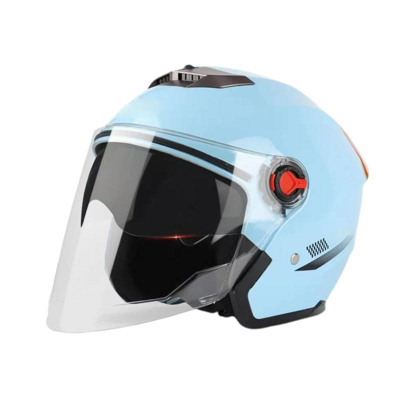 Aizuoni Motorrad Helme Für Herren, Motorrad Helm Frauen, Helmet Motorcycle, Tragbare Offene Helme, 3/4 Mopedhelme Für Erwachsene Damen Herren, Langlebige Motorradhelme Mit Visier Für Roller von Aizuoni