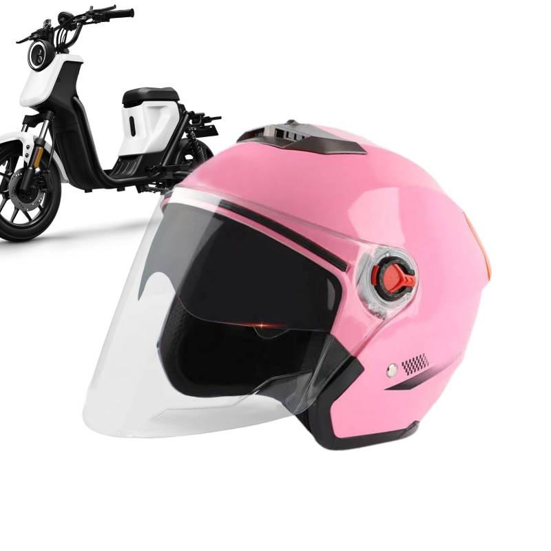 Aizuoni Motorrad Helme Für Herren, Motorrad Helm Frauen, Helmet Motorcycle, Tragbare Offene Helme, 3/4 Mopedhelme Für Erwachsene Damen Herren, Langlebige Motorradhelme Mit Visier Für Roller von Aizuoni