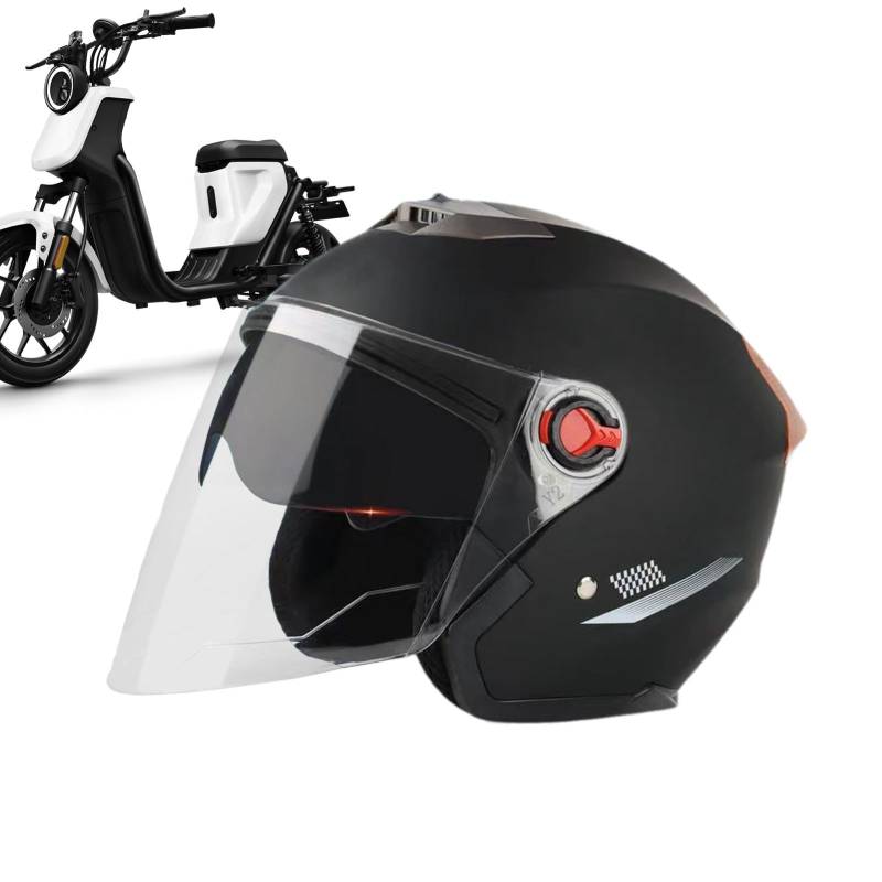 Aizuoni Offene Motorradhelme, 3/4 Offene Helme, Motorradhelme | Mopedhelme Für Erwachsene Damen Herren, Motorradhelme, Langlebige Motorradhelme Mit Visier Für Roller von Aizuoni